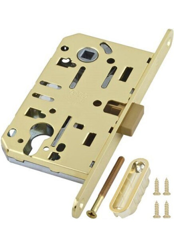 Защёлка магнитная под ключевой цилиндр AGB MEDIANA POLARIS с ответной планкой (золото блестящее) B061035003+В014020503