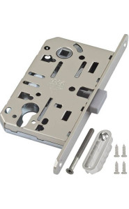 Защёлка магнитная под ключевой цилиндр AGB MEDIANA POLARIS с ответной планкой (матовый хром) B061035034+В014020534