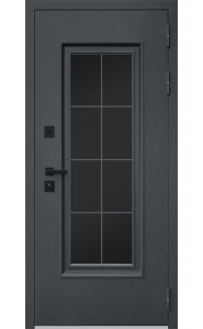 Стальная дверь "Titanium" с окном и английской решеткой (терморазрыв 3к) Стальная дверь "Titanium" с окном и английской решеткой (терморазрыв 3к)