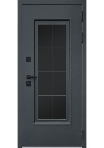 Стальная дверь "Titanium" с окном и английской решеткой (терморазрыв 3к) Стальная дверь "Titanium" с окном и английской решеткой (терморазрыв 3к)