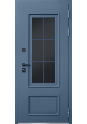 Стальная дверь "Эльбрус" с окном и английской решеткой (терморазрыв 3к) Стальная дверь "Эльбрус" с окном и английской решеткой (терморазрыв 3к)