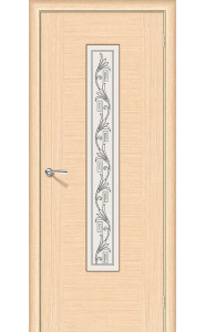 Межкомнатная дверь Рондо, со стеклом, цвет БелДуб