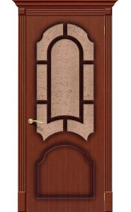 Межкомнатная дверь Соната, со стеклом, цвет Макоре