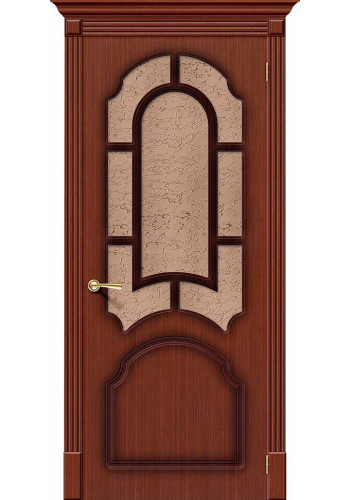 Межкомнатная дверь Соната, со стеклом, цвет Макоре