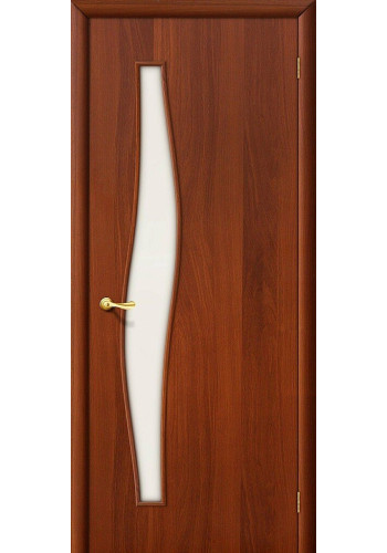 Межкомнатная дверь 6С, со стеклом, цвет ИталОрех