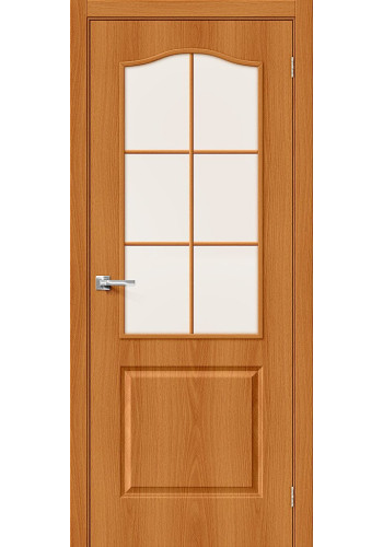 Межкомнатная дверь 32С, со стеклом, цвет МиланОрех