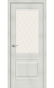 Межкомнатная дверь Прима-3, со стеклом, цвет Bianco Veralinga