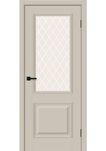 Межкомнатная дверь Классик-13, со стеклом, цвет Cream Silk