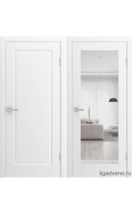 Межкомнатная дверь Amore Эмаль белая зеркало Межкомнатная дверь Amore Эмаль белая зеркало