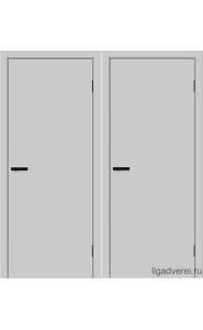 Межкомнатная дверь Prime, ПЭТ серая, алюминиевая черная кромка с 4-х сторон Межкомнатная дверь Prime, ПЭТ серая, алюминиевая черная кромка с 4-х сторон