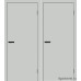 Межкомнатная дверь Prime, ПЭТ белая, алюминиевая черная кромка с 4-х сторон