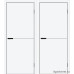 Межкомнатная дверь Prime-1, ПЭТ серая, алюминиевая черная кромка с 4-х сторон