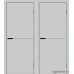 Межкомнатная дверь Prime-1, ПЭТ белая, алюминиевая черная кромка с 4-х сторон