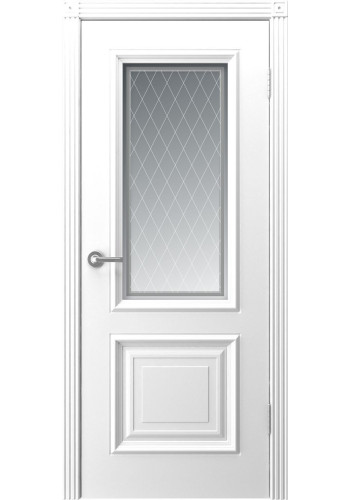 Дверь Акцент Белая эмаль со стеклом Дверь Акцент Белая эмаль со стеклом