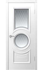 Дверь Богема Белая эмаль со стеклом