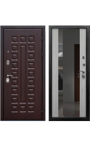 Дверь мет. SD Prof-5 зеркало Дуб светлый, со стеклом Дверь мет. SD Prof-5 зеркало Дуб светлый, со стеклом