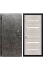 Дверь мет. SD Prof-10 Вектор Бетон темный/Листв. белая, со стеклом Дверь мет. SD Prof-10 Вектор Бетон темный/Листв. белая, со стеклом