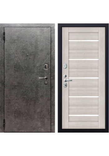 Дверь мет. SD Prof-10 Вектор Бетон темный/Листв. белая, со стеклом Дверь мет. SD Prof-10 Вектор Бетон темный/Листв. белая, со стеклом