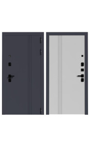 Дверь мет. ВМ 7 Серый винорит/Белый софт, со стеклом Дверь мет. ВМ 7 Серый винорит/Белый софт, со стеклом