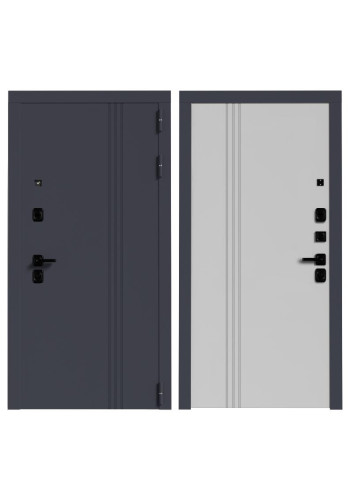 Дверь мет. ВМ 7 Серый винорит/Белый софт, со стеклом Дверь мет. ВМ 7 Серый винорит/Белый софт, со стеклом