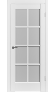Межкомнатная дверь Emalex ER1, со стеклом, цвет Emalex Ice