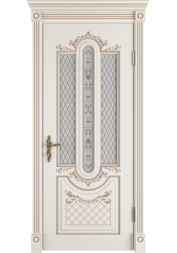 Межкомнатная дверь Alexandria, со стеклом, цвет Ivory PC