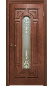 Дверь Арес, Орех натуральный 2 со стеклом Дверь Арес, Орех натуральный 2 со стеклом