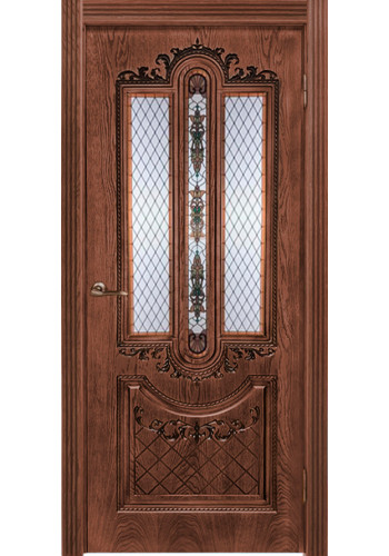 Дверь Муар, Орех натуральный 2 со стеклом Дверь Муар, Орех натуральный 2 со стеклом