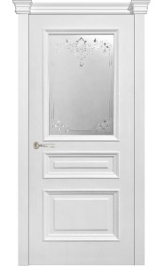 Дверь Багетто 1 Белая эмаль со стеклом Дверь Багетто 1 Белая эмаль со стеклом