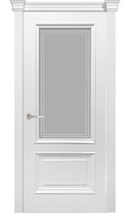Дверь Багетто 2 Белая эмаль со стеклом Дверь Багетто 2 Белая эмаль со стеклом