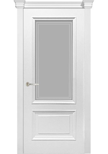 Дверь Багетто 2 Белая эмаль со стеклом