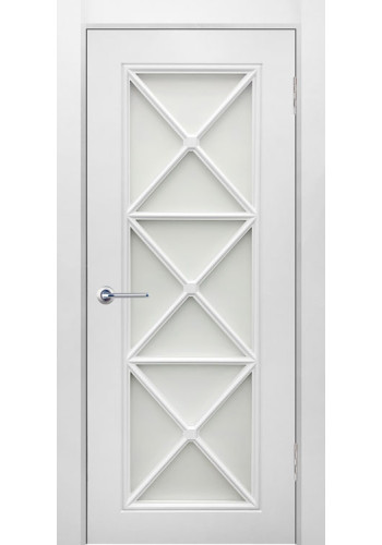 Дверь Британия 2 Белая эмаль со стеклом
