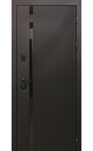 Дверь входная Дива МХ 46 STR Черный кварц + стекло черное Дверь входная Дива МХ 46 STR Черный кварц + стекло черное