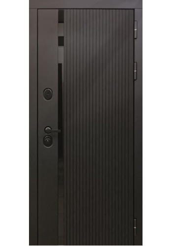 Дверь входная Дива МХ 46 STR Черный кварц + стекло черное Дверь входная Дива МХ 46 STR Черный кварц + стекло черное