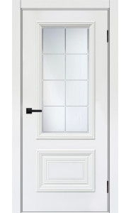 Дверь Багет 2 Белая эмаль со стеклом Дверь Багет 2 Белая эмаль со стеклом