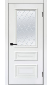 Дверь Багет 3 Белая эмаль со стеклом Дверь Багет 3 Белая эмаль со стеклом