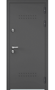 Дверь Мастино TERMO STANDART MP Антрацит букле R-5-Дуб шале белый 10TD-1 ТЕРМОРАЗРЫВ